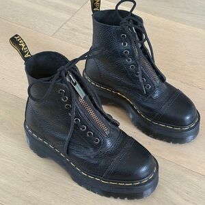 Dr Martens Airwair SINCLAIR MILLED NAPPA LEATHER PLATFORM BOOTS